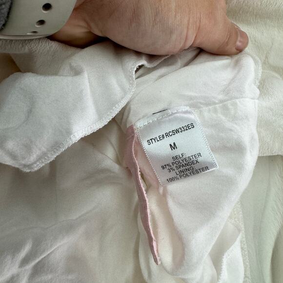 Louna‎ Romper Womens Medium White Tie Back Criss Cross Cotton Blend - Picture 11 of 16